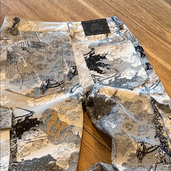 Rebel Vengeance men’s tapestry skeleton horse  Camouflage Cargo Pants 30 - Picture 6 of 11